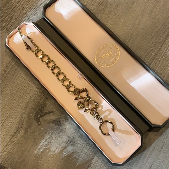 Juicy couture bow heart dangle gold bracelet - Picture 6 of 7